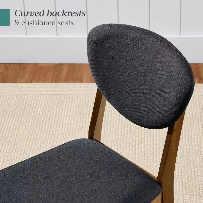 Ensemble de 2 chaises de salle à manger en bois et tissu, style moderne du milieu du siècle, de la marque Best Choice Products