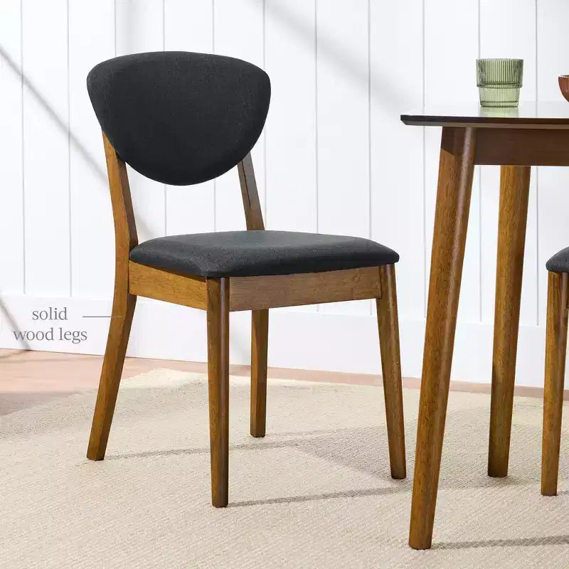 Ensemble de 2 chaises de salle à manger en bois et tissu, style moderne du milieu du siècle, de la marque Best Choice Products