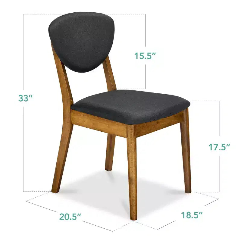 Ensemble de 2 chaises de salle à manger en bois et tissu, style moderne du milieu du siècle, de la marque Best Choice Products