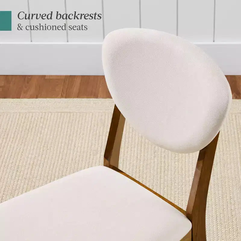 Ensemble de 2 chaises de salle à manger en bois et tissu, style moderne du milieu du siècle, de la marque Best Choice Products