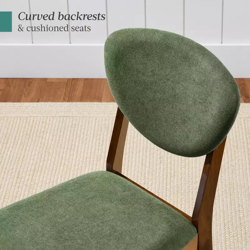 Ensemble de 2 chaises de salle à manger en bois et tissu, style moderne du milieu du siècle, de la marque Best Choice Products