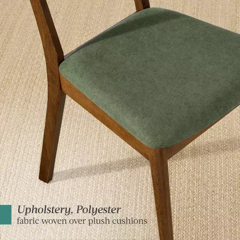Ensemble de 2 chaises de salle à manger en bois et tissu, style moderne du milieu du siècle, de la marque Best Choice Products