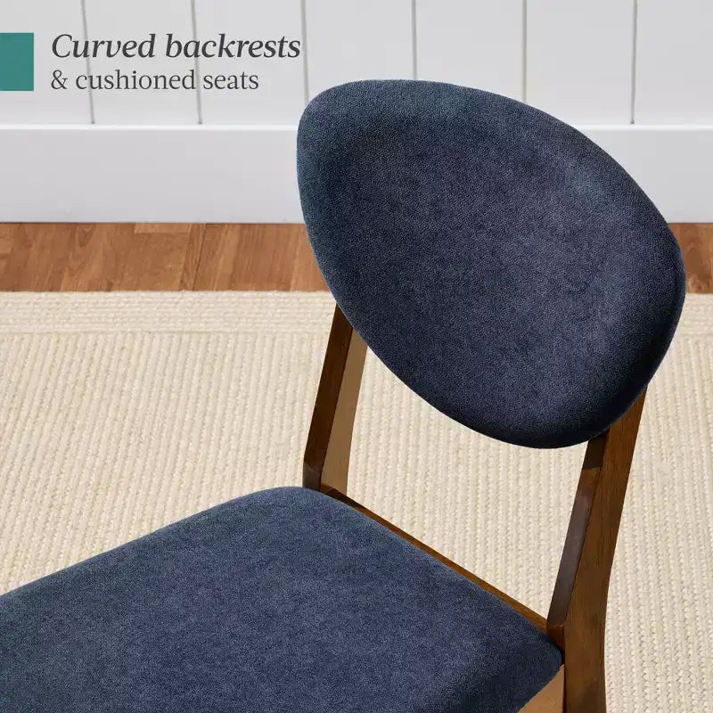 Ensemble de 2 chaises de salle à manger en bois et tissu, style moderne du milieu du siècle, de la marque Best Choice Products