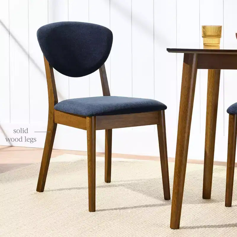 Ensemble de 2 chaises de salle à manger en bois et tissu, style moderne du milieu du siècle, de la marque Best Choice Products
