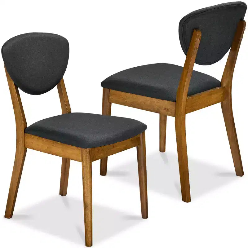 Ensemble de 2 chaises de salle à manger en bois et tissu, style moderne du milieu du siècle, de la marque Best Choice Products