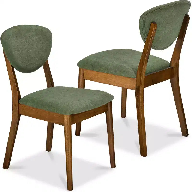Ensemble de 2 chaises de salle à manger en bois et tissu, style moderne du milieu du siècle, de la marque Best Choice Products