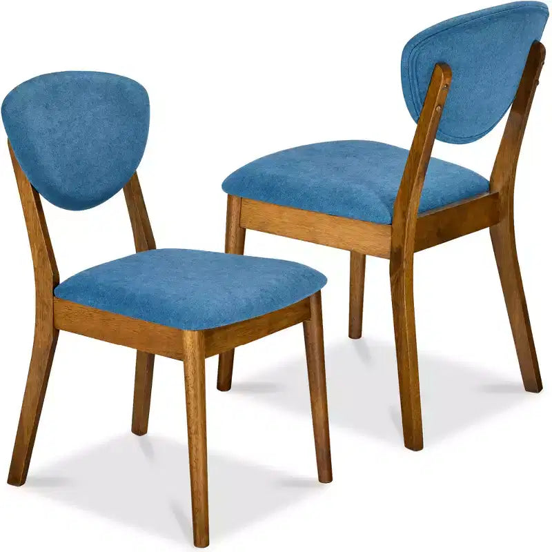 Ensemble de 2 chaises de salle à manger en bois et tissu, style moderne du milieu du siècle, de la marque Best Choice Products