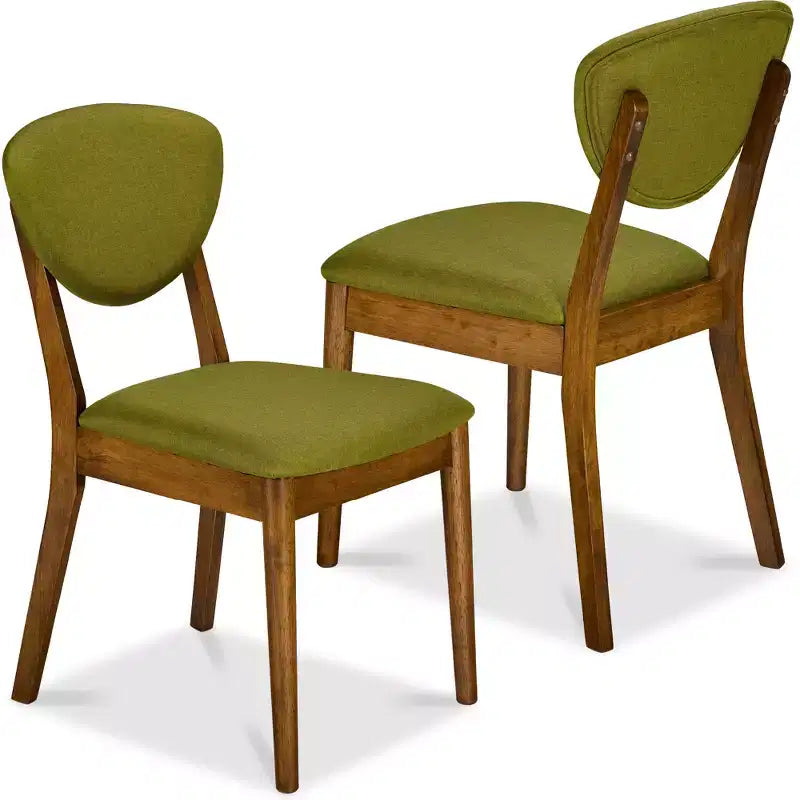 Ensemble de 2 chaises de salle à manger en bois et tissu, style moderne du milieu du siècle, de la marque Best Choice Products