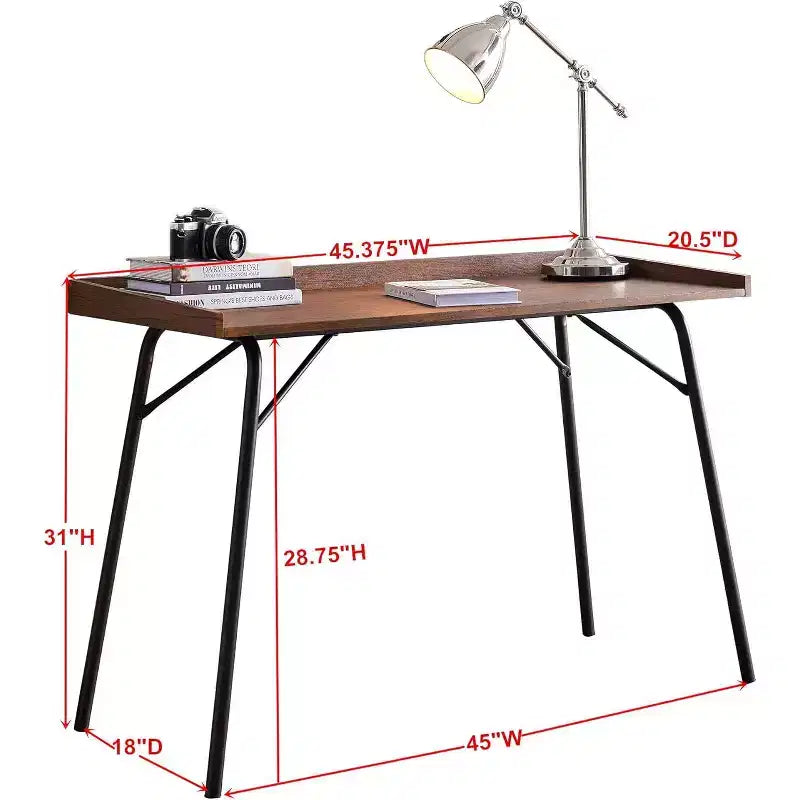Kings Brand Furniture - Bureau informatique/d'écriture en bois Charlier pour bureau à domicile, Noyer