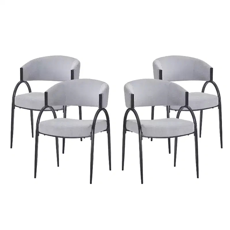 Christopher Knight Home Silas, chaises de salle à manger capitonnées avec accoudoirs et pieds en métal (Lot de 4)