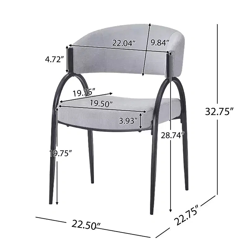 Christopher Knight Home Silas, chaises de salle à manger capitonnées avec accoudoirs et pieds en métal (Lot de 4)