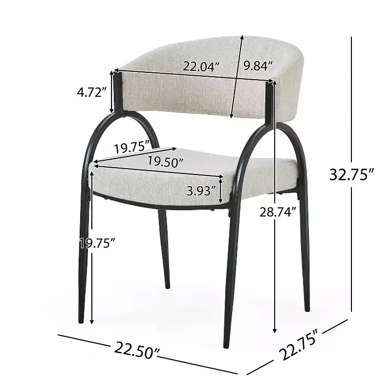 Christopher Knight Home Silas, chaises de salle à manger capitonnées avec accoudoirs et pieds en métal (Lot de 4)