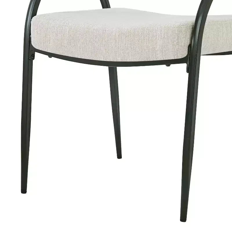 Christopher Knight Home Silas, chaises de salle à manger capitonnées avec accoudoirs et pieds en métal (Lot de 4)