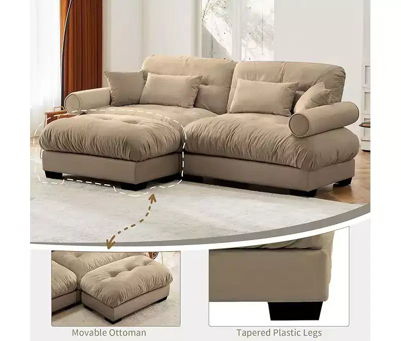 Christopher Knight Home Alger 93 Canapé d'angle en velours