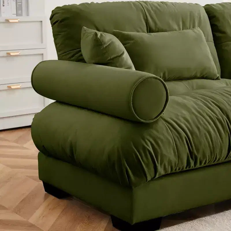 Christopher Knight Home Crane 130 Canapé moderne 3 places en velours avec accoudoirs rembourrés