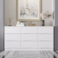 Famapy Horizontal Dresser For Bedroom Modern Minimalist Dresser Hidden Handles White