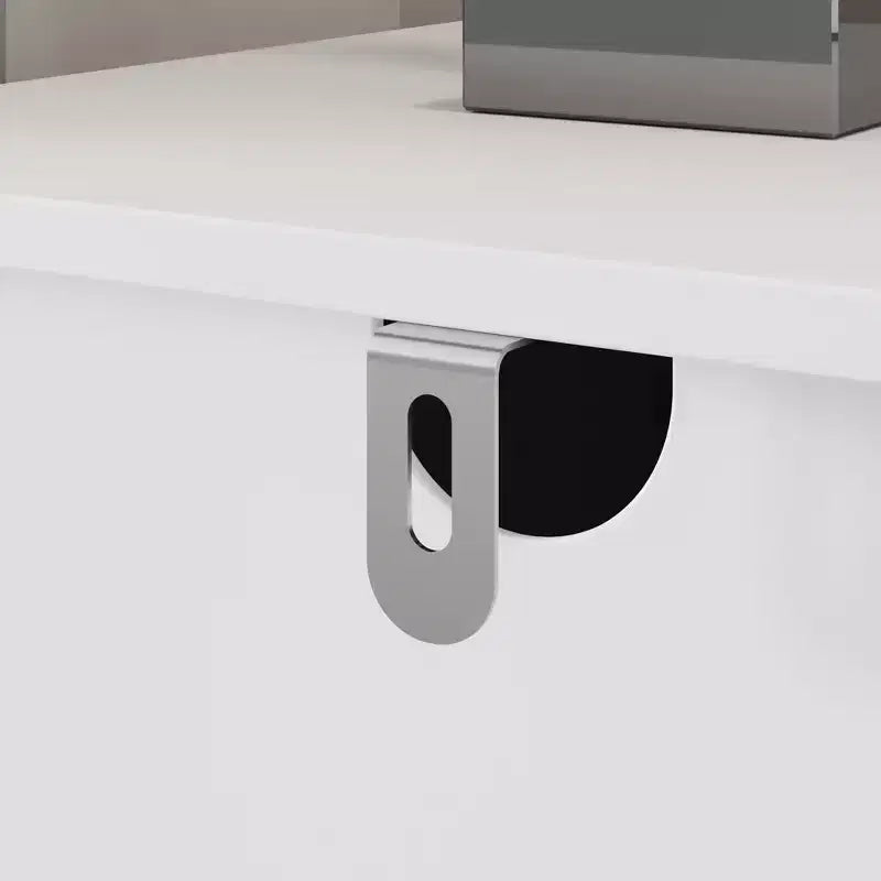 Commode horizontale Famapy pour chambre à coucher, moderne, minimaliste, poignées invisibles, blanc