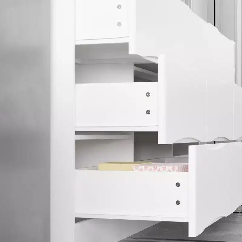 Commode horizontale Famapy pour chambre à coucher, moderne, minimaliste, poignées invisibles, blanc
