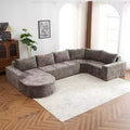 142W Oversized Modular Sofa, Upholstered Cloud Sectional Sofa Couches for Living Room -ModernLuxe