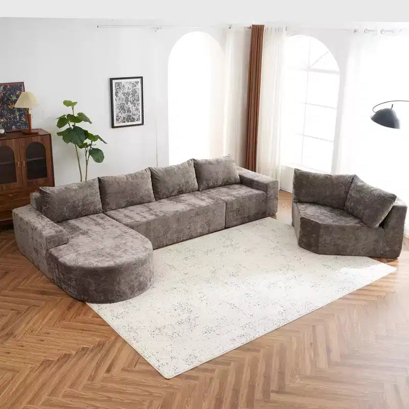 Canapé modulaire surdimensionné 142W, canapé d'angle rembourré Cloud pour salon - ModernLuxe