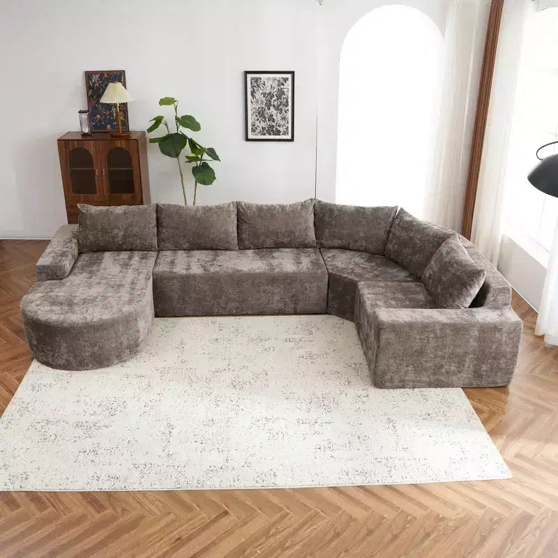 Canapé modulaire surdimensionné 142W, canapé d'angle rembourré Cloud pour salon - ModernLuxe
