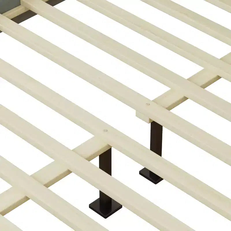 Lit plateforme très grand/grand/double avec tête de lit capitonnée et cadre en bois massif, gris-Christopher Knight Home
