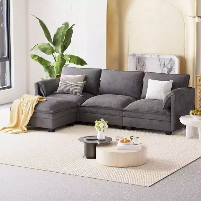 Canapé trois places en forme de L Christopher Knight Home 107,8 avec pouf