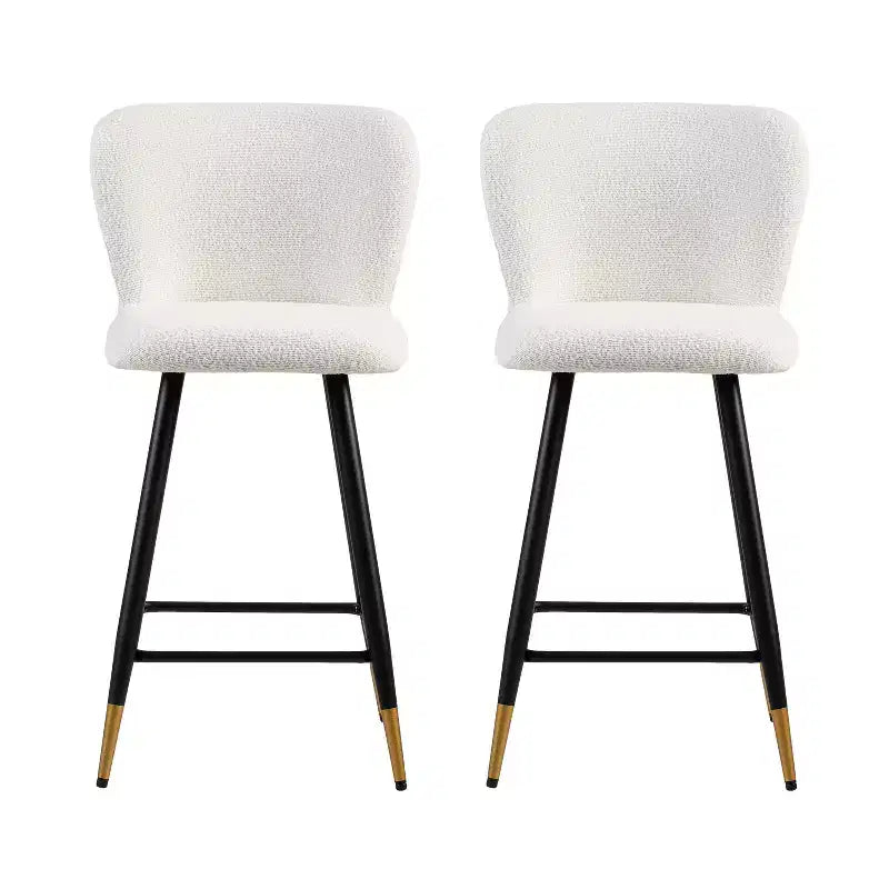 Tabourets de bar rembourrés modernes Christopher Knight Home Serein 26'' avec pieds en métal à embouts dorés (lot de 2)