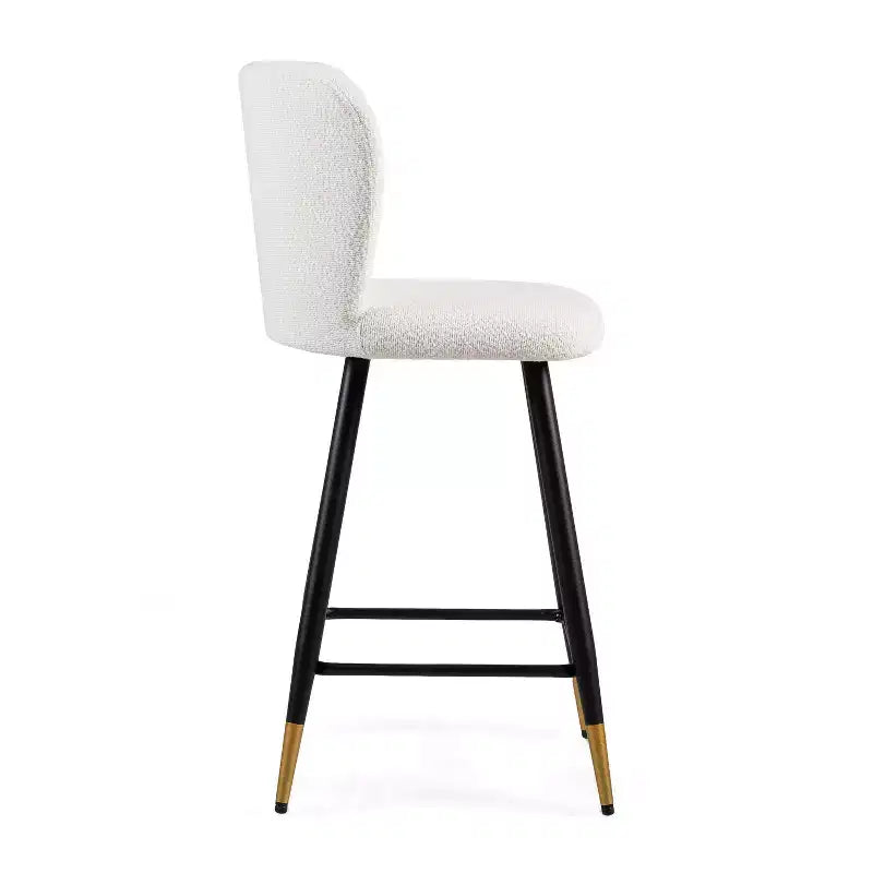Tabourets de bar rembourrés modernes Christopher Knight Home Serein 26'' avec pieds en métal à embouts dorés (lot de 2)