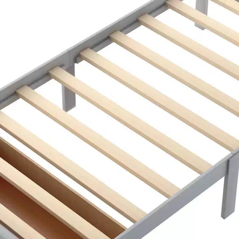 Lit plateforme Whisen Wood deux places avec tiroir de rangement