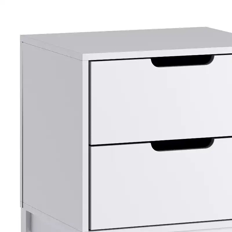 Flash Furniture Dallas Table de nuit en bois, Table d'appoint de chambre à coucher avec 2 tiroirs de rangement pour enfants