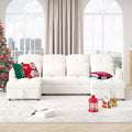 110.2W Oversized U-Shaped Sectional Sofa, Pull-Out Sofa Bed with Double Storage Chaise Lounges and 2 USB Ports - ModernLuxe