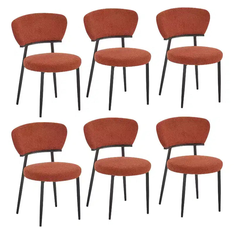 Christopher Knight Home Atrass Chaise de salle à manger rembourrée avec pieds en métal (Lot de 6)