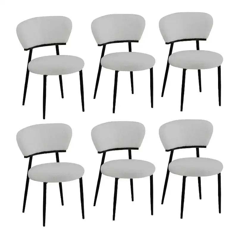 Christopher Knight Home Atrass Chaise de salle à manger rembourrée avec pieds en métal (Lot de 6)
