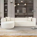 Modern Style Sectional Sofa,Sponge Sectional Sofa Couch,Modular L-Shape Sofa Couch with Elegant curved design and luxurious chenille fabric,two throw pillows,for Living Room, Study
