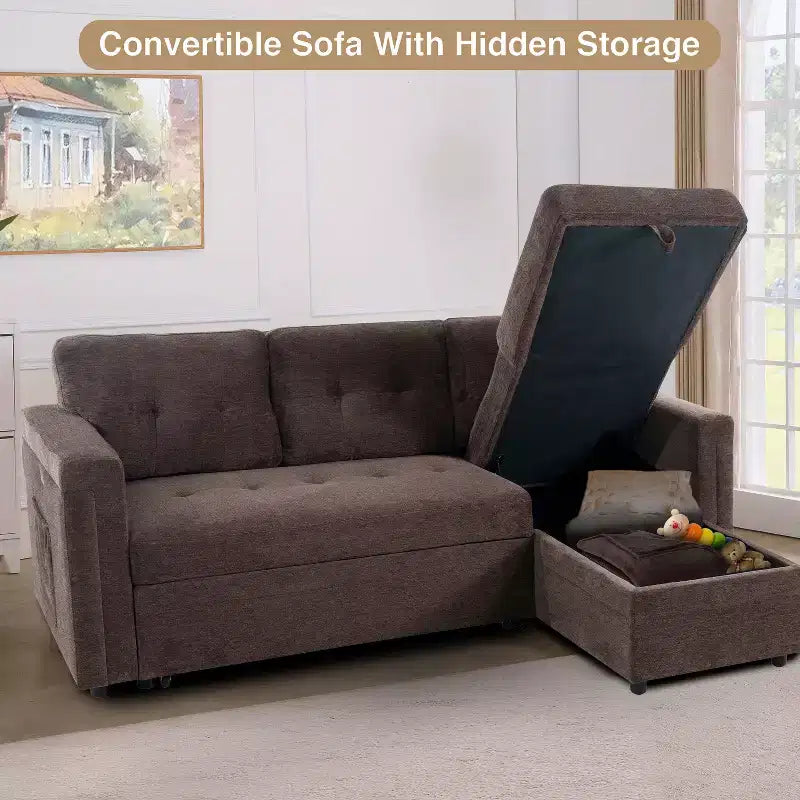 Canapé sectionnel réversible Home Imports Emporium avec chaise longue de rangement et ports USB intégrés pour les salons modernes