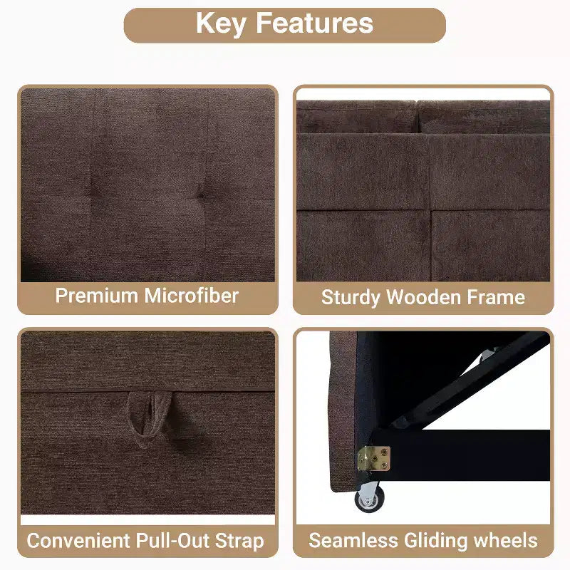 Canapé sectionnel réversible Home Imports Emporium avec chaise longue de rangement et ports USB intégrés pour les salons modernes