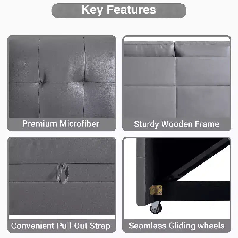 Canapé sectionnel réversible Home Imports Emporium avec chaise longue de rangement et ports USB intégrés pour les salons modernes
