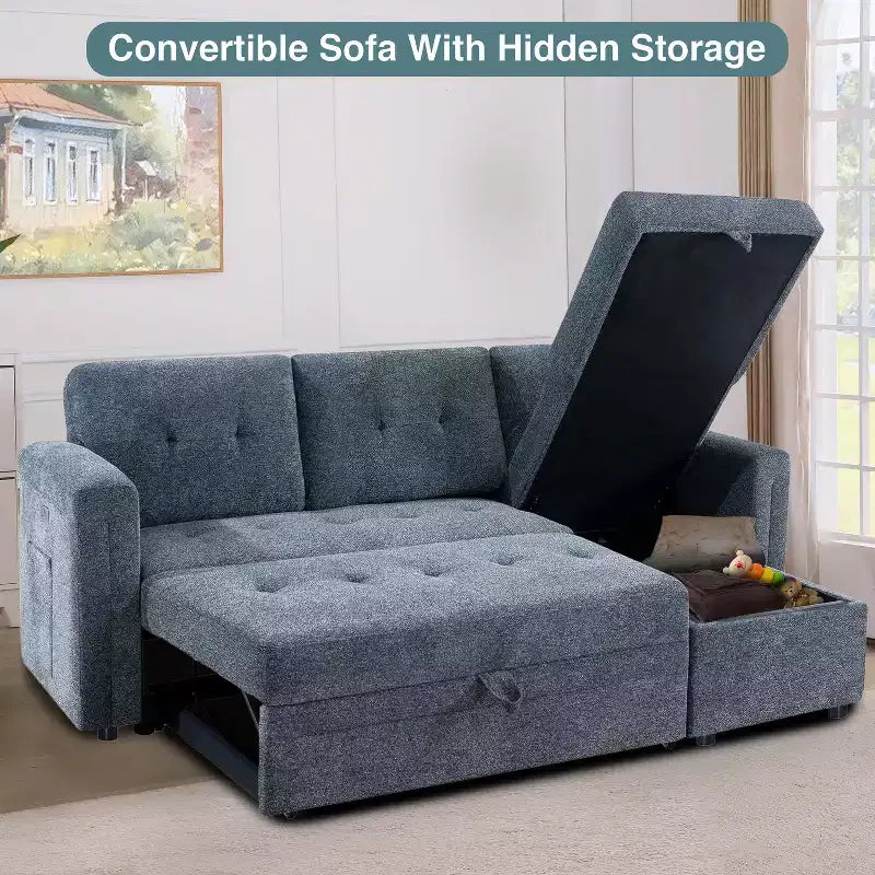 Canapé sectionnel réversible Home Imports Emporium avec chaise longue de rangement et ports USB intégrés pour les salons modernes
