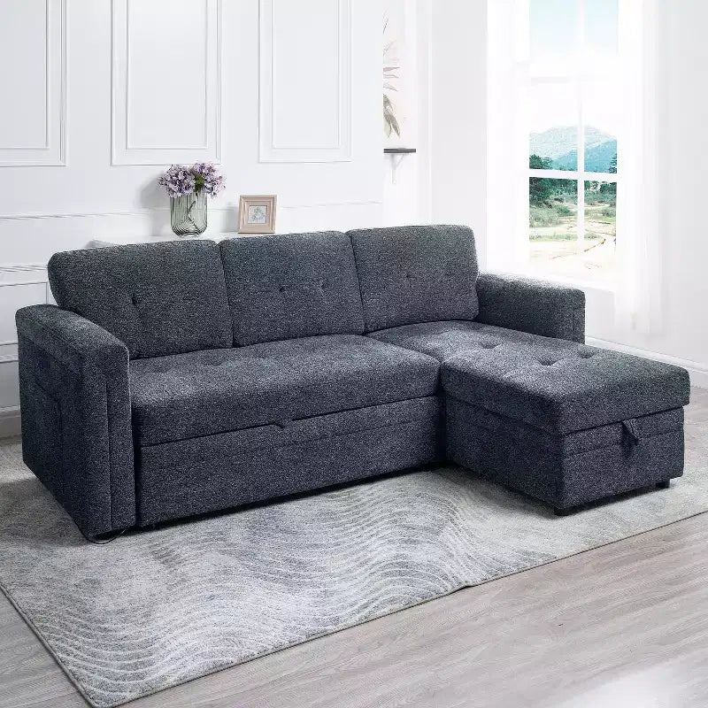 Canapé sectionnel réversible Home Imports Emporium avec chaise longue de rangement et ports USB intégrés pour les salons modernes