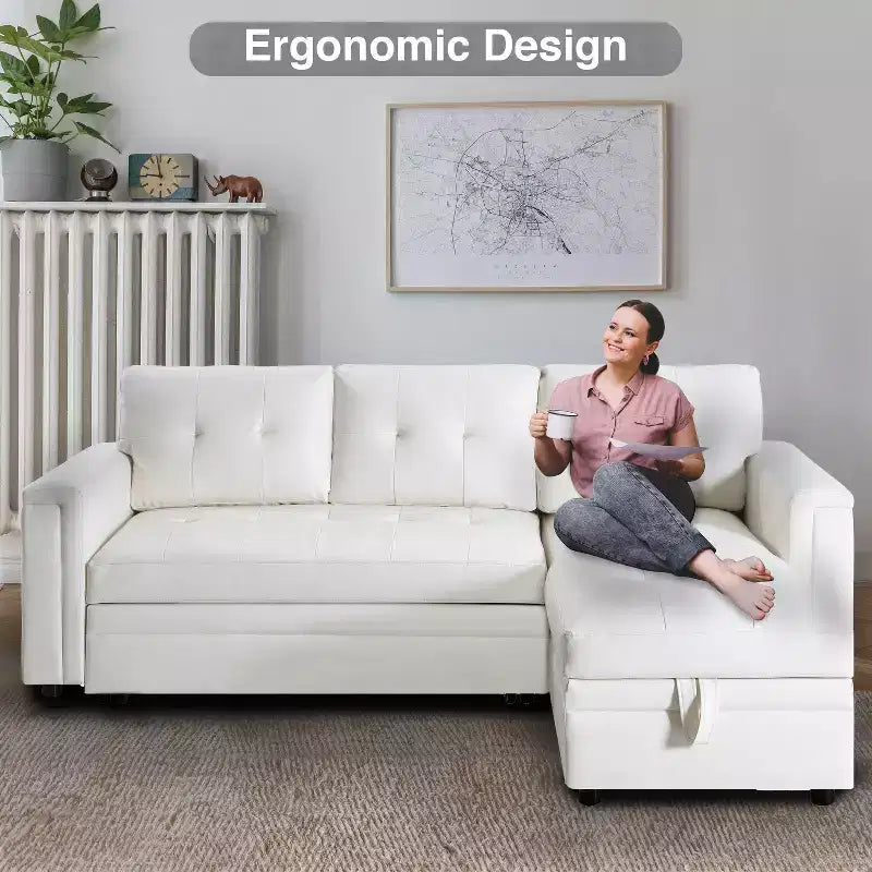 Canapé sectionnel réversible Home Imports Emporium avec chaise longue de rangement et ports USB intégrés pour les salons modernes