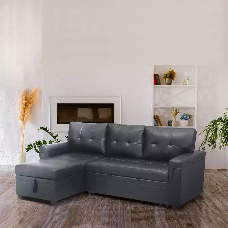 Canapé d'angle réversible Home Imports Emporium avec couchage, canapé convertible avec méridienne de rangement, design peu encombrant pour salons modernes