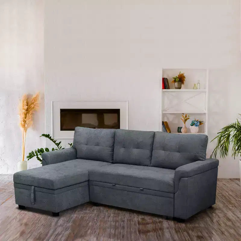 Canapé d'angle réversible Home Imports Emporium avec couchage, canapé convertible avec méridienne de rangement, design peu encombrant pour salons modernes