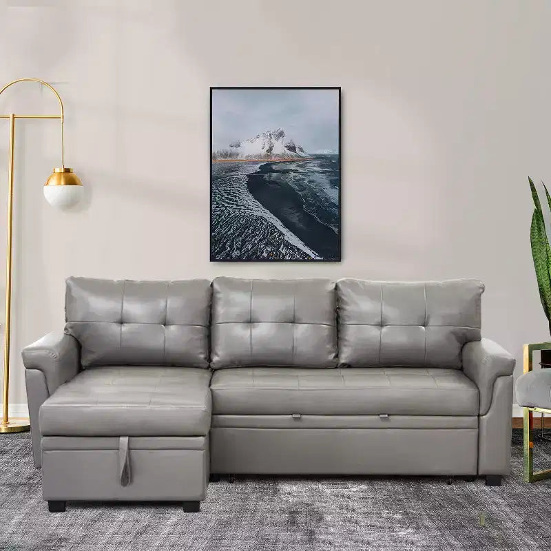 Canapé d'angle réversible Home Imports Emporium avec couchage, canapé convertible avec méridienne de rangement, design peu encombrant pour salons modernes