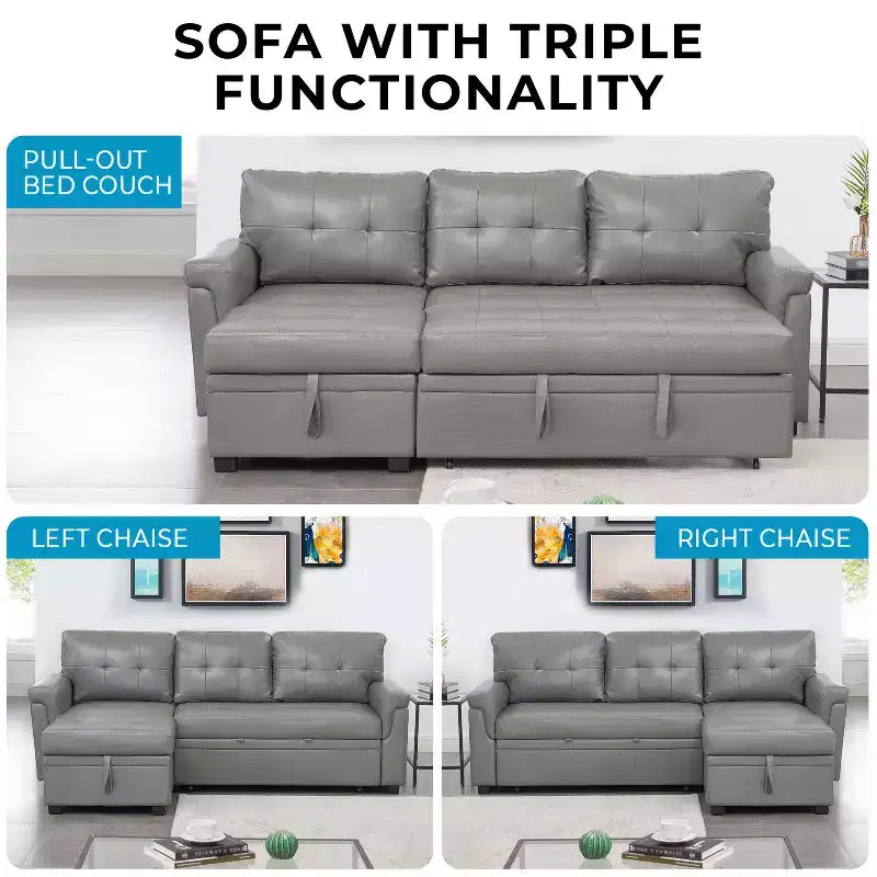 Canapé d'angle réversible Home Imports Emporium avec couchage, canapé convertible avec méridienne de rangement, design peu encombrant pour salons modernes