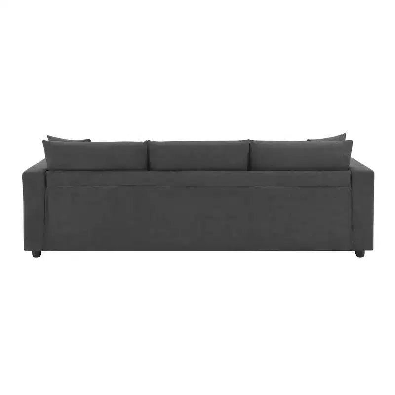 GDFStudio Bruce 101 Canapé sectionnel en forme de L en tissu avec pouf