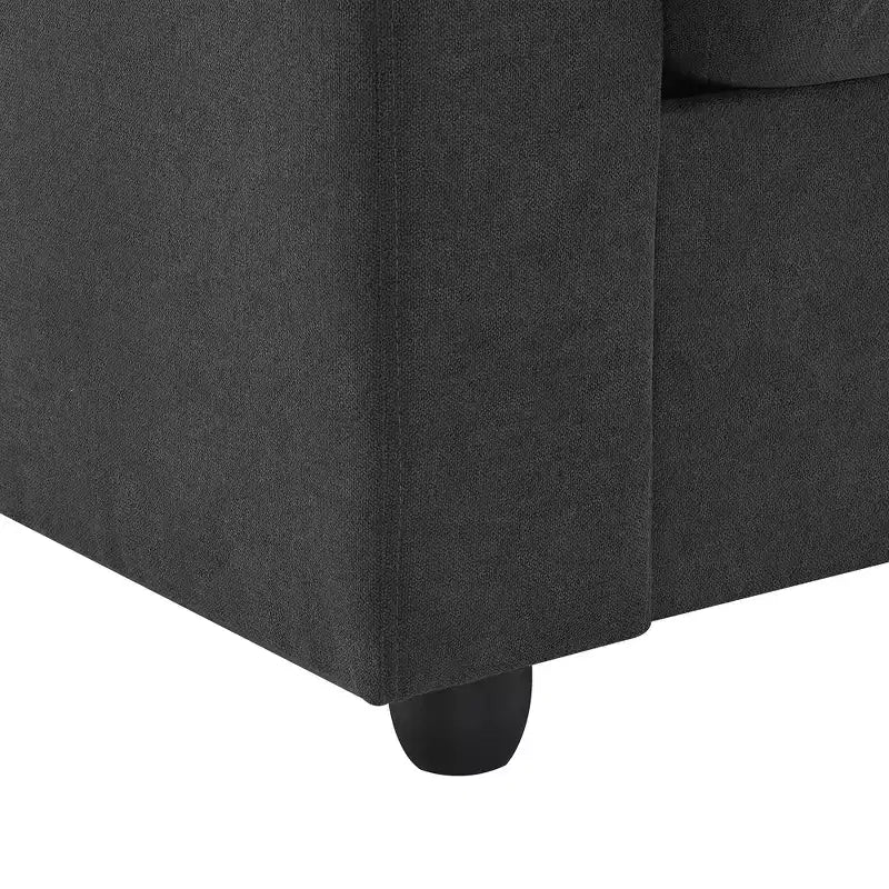 GDFStudio Bruce 101 Canapé sectionnel en forme de L en tissu avec pouf