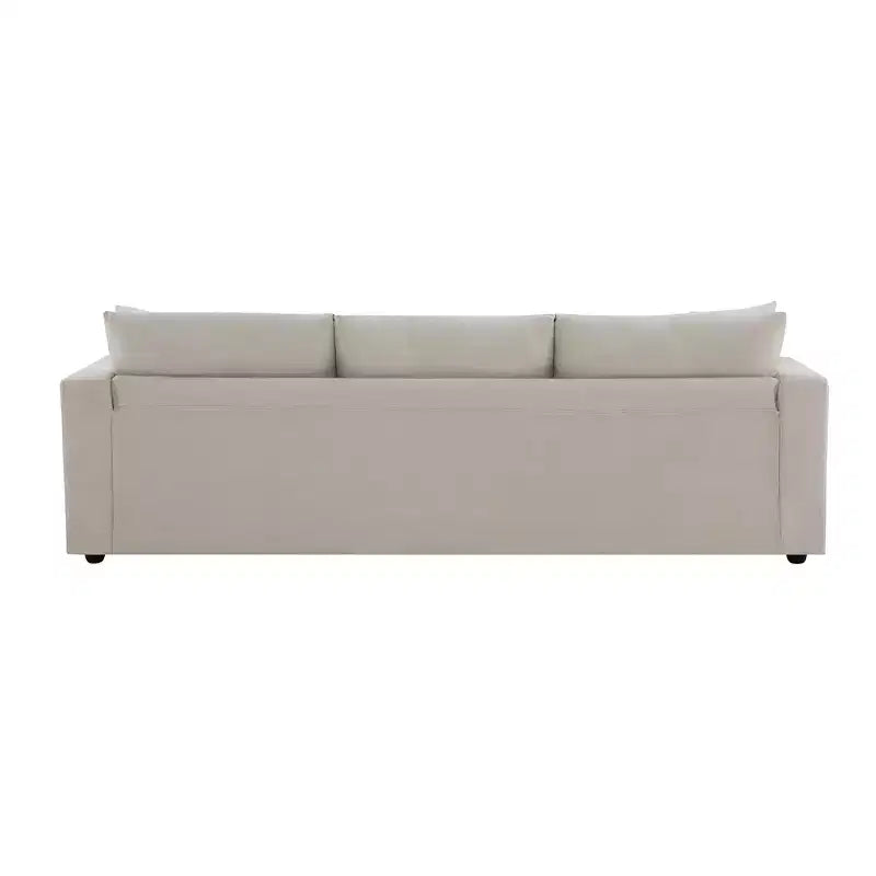 GDFStudio Bruce 101 Canapé sectionnel en forme de L en tissu avec pouf