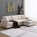 GDFStudio Bruce 101 Fabric L-Shaped Sectional Sofa with Ottoman