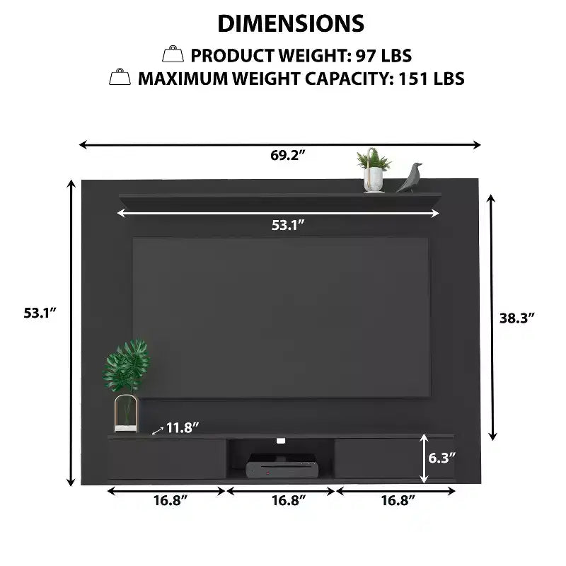 Meuble TV mural multimédia à rangements multiples Home Imports Emporium